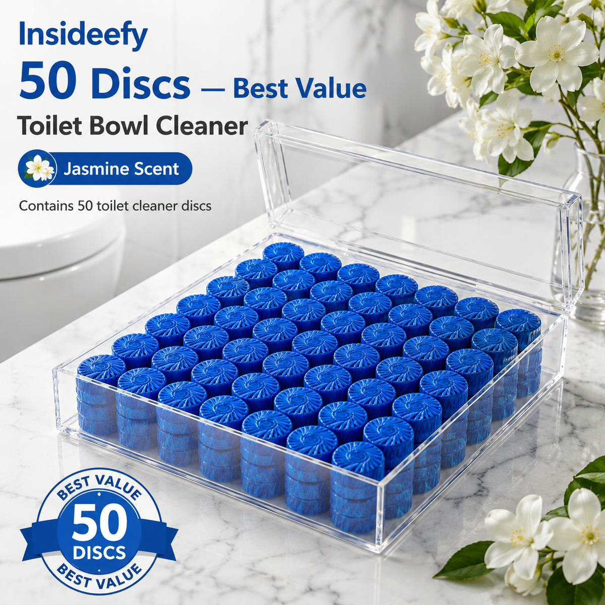 Jasmine Toilet Cleaner Tablets – Limescale & Odour Control